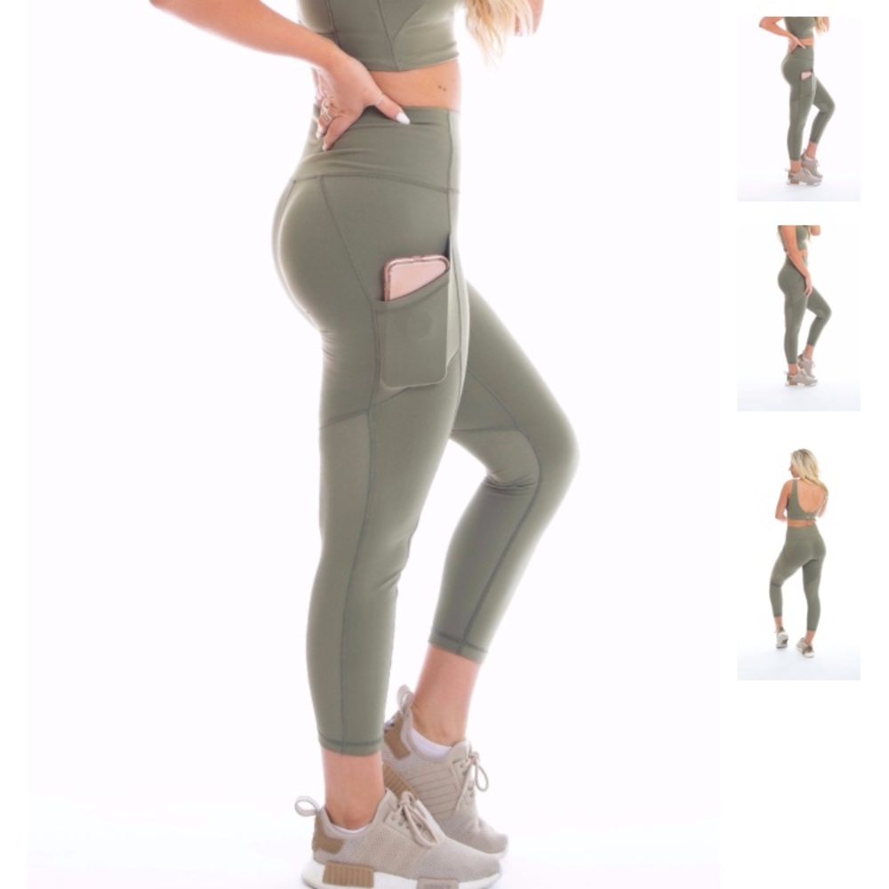 paragon fitwear "deep sage" allure legging, size S